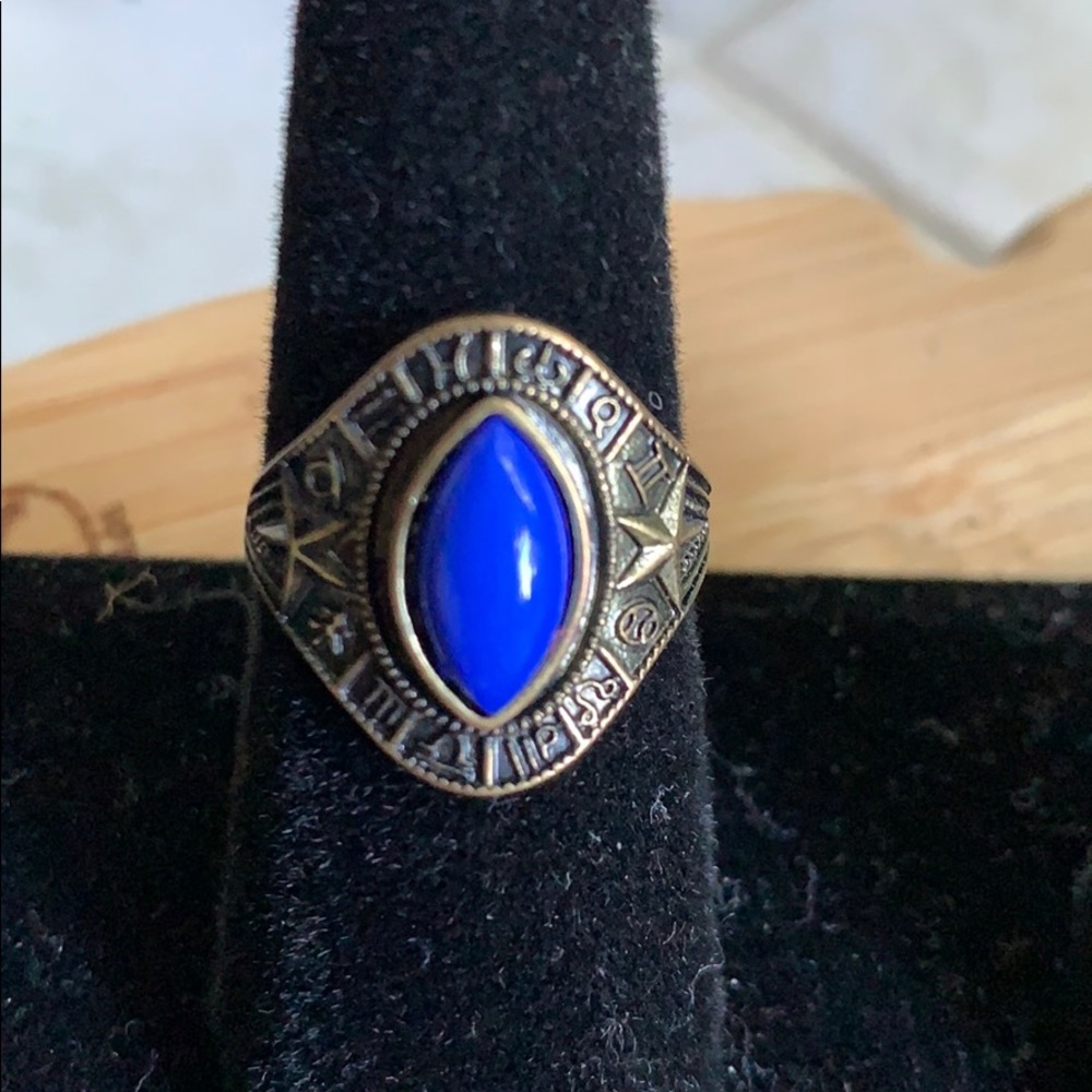 Fashion ring gold and blue